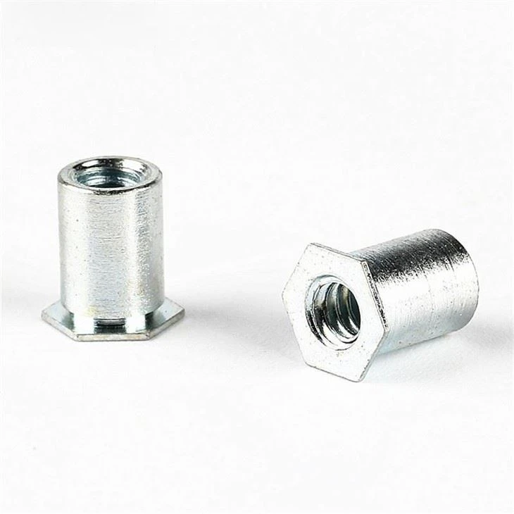 Flat Head Blue Hollow CNC Hex Rivet Nut