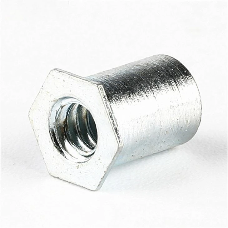Flat Head Blue Hollow CNC Hex Rivet Nut