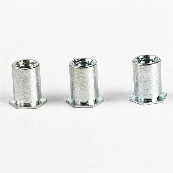 Flat Head Blue Hollow CNC Hex Rivet Nut
